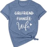 Women's Wifey Bride T-Shirt – Girlfriend, Fiancée & Wife Honeymoon Vacation Tee – Bridal Gift Shirt – Bundle of 10