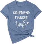 Women's Wifey Bride T-Shirt – Girlfriend, Fiancée & Wife Honeymoon Vacation Tee – Bridal Gift Shirt – Bundle of 10